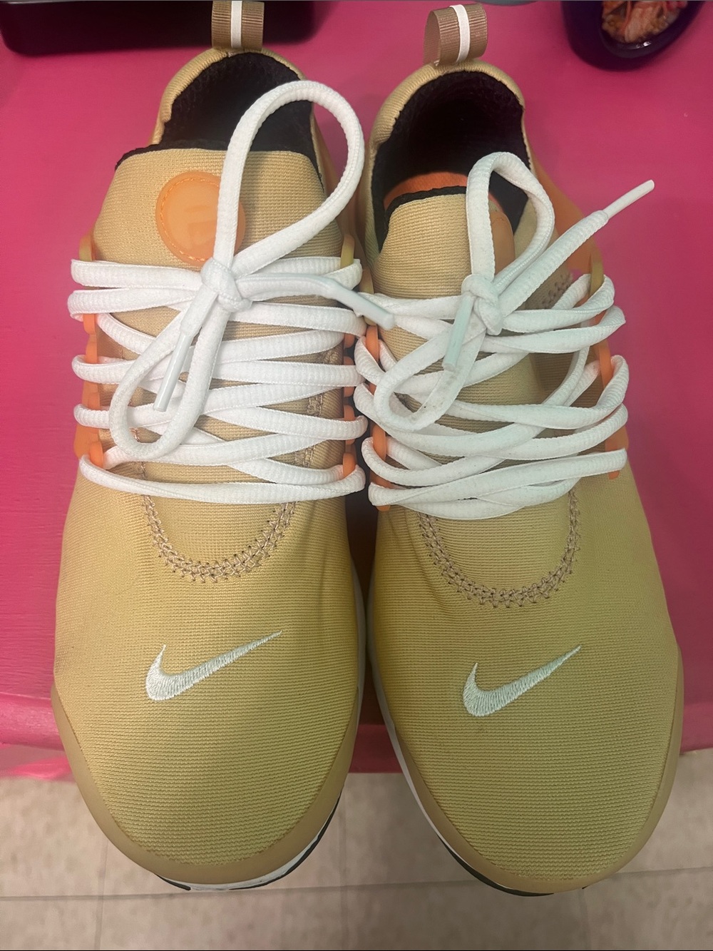 Nike Air Presto Sneakers in Sesame Bright Mandarin